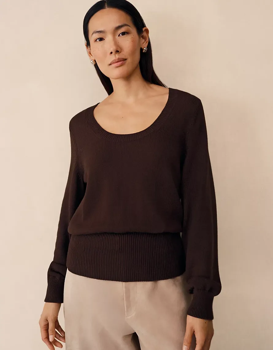 Cotton Scoop Neck Jumper
