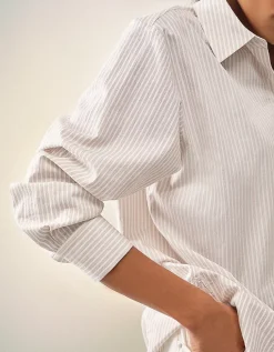 Cotton Stripe Boyfriend Shirt