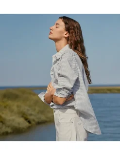 Cotton Stripe Boyfriend Shirt