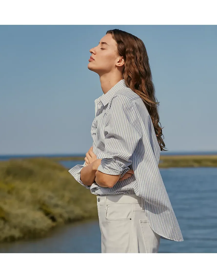 Cotton Stripe Boyfriend Shirt
