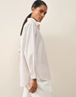 Cotton Stripe Boyfriend Shirt