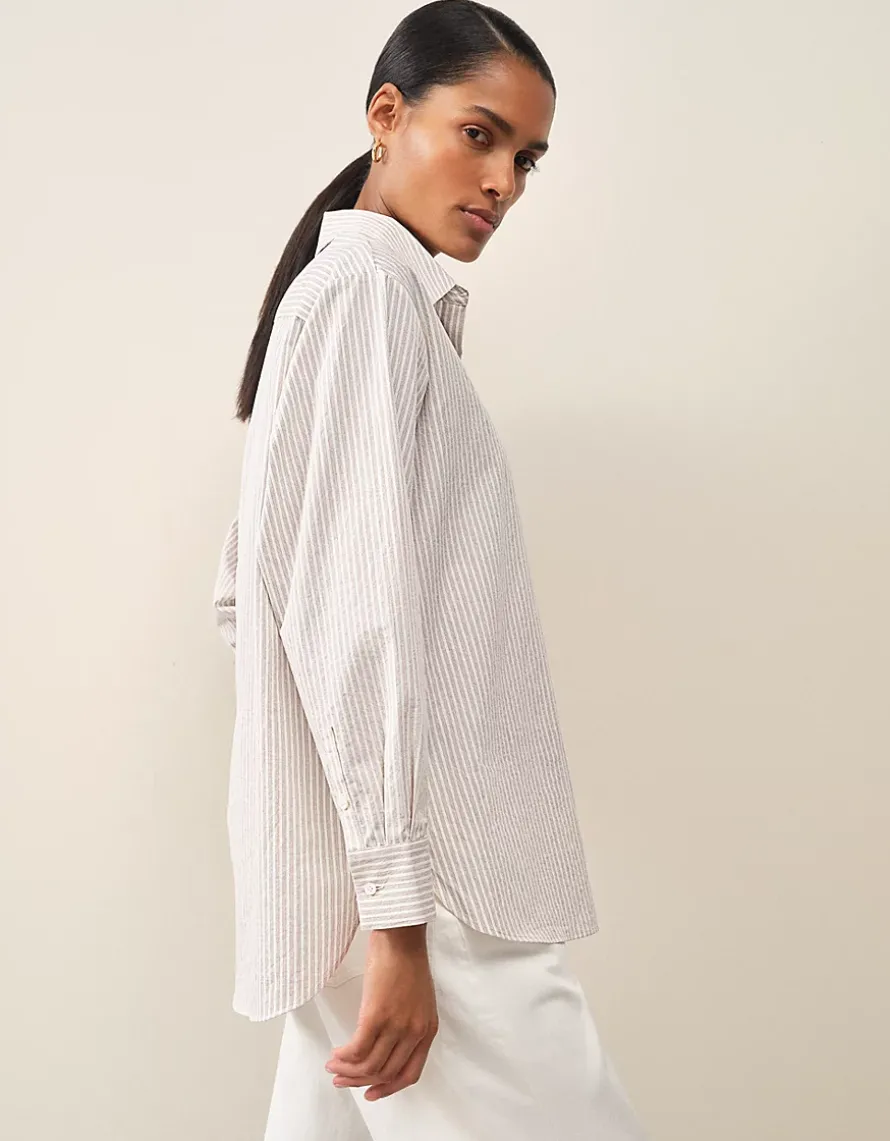 Cotton Stripe Boyfriend Shirt