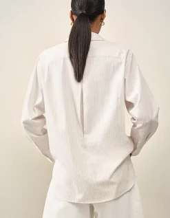 Cotton Stripe Boyfriend Shirt
