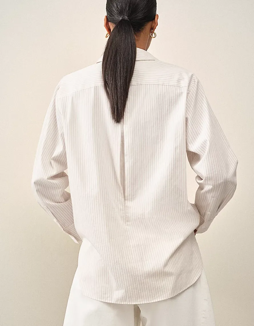 Cotton Stripe Boyfriend Shirt
