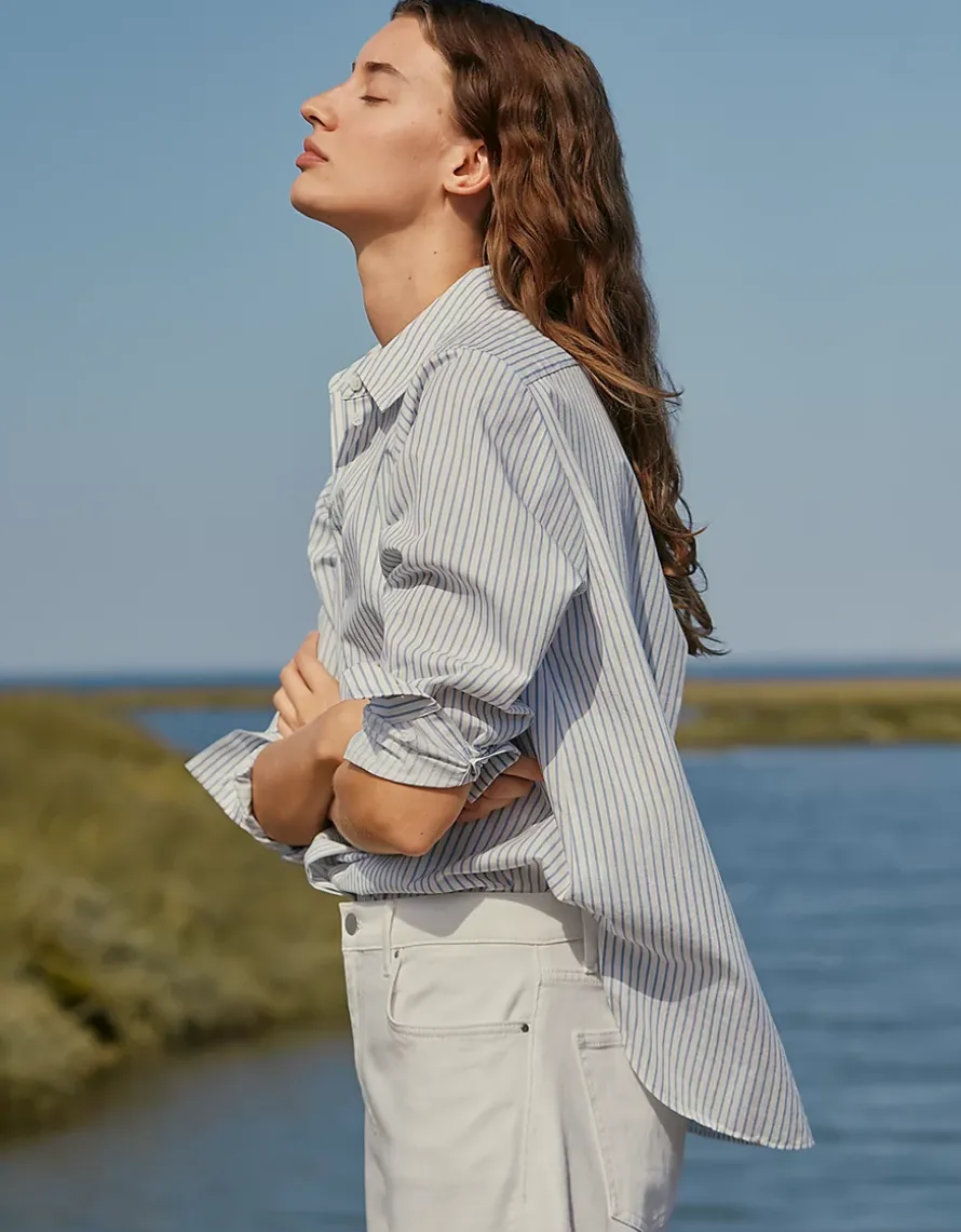 Cotton Stripe Boyfriend Shirt