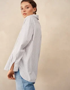 Cotton Stripe Boyfriend Shirt