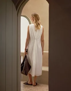 Crinkle Dress with Gathered Back