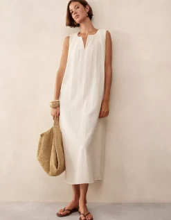 Crinkle Dress with Gathered Back