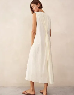 Crinkle Dress with Gathered Back