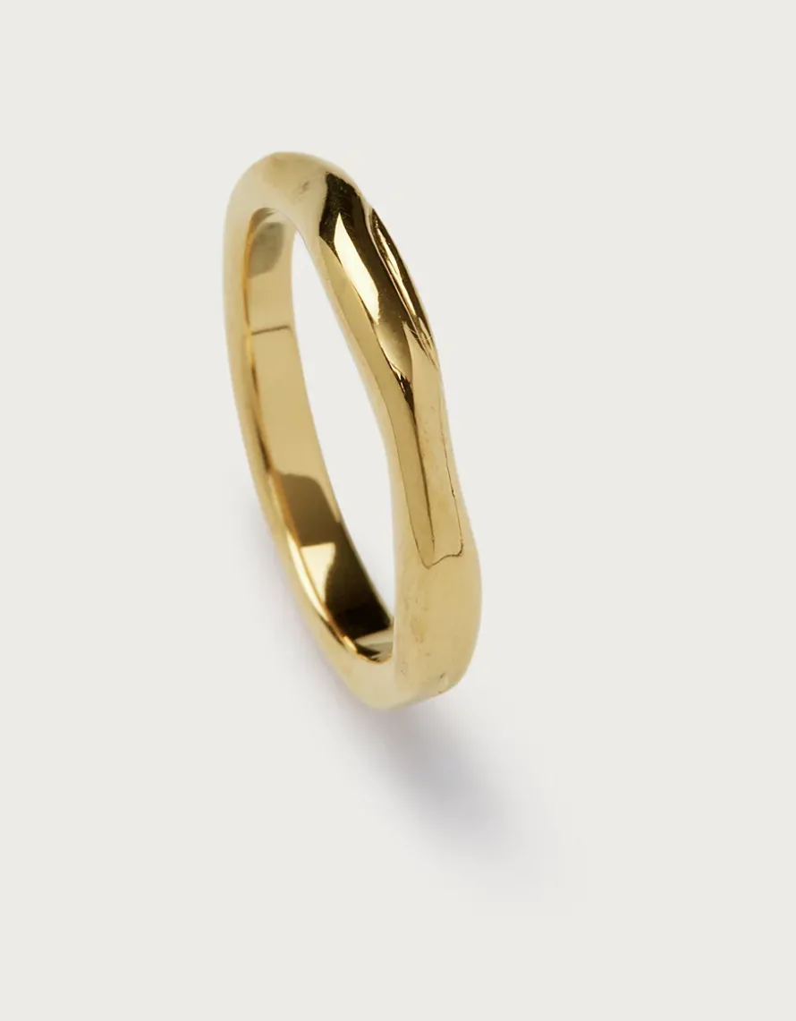Césart Gold Plated Hammered Fine Ring