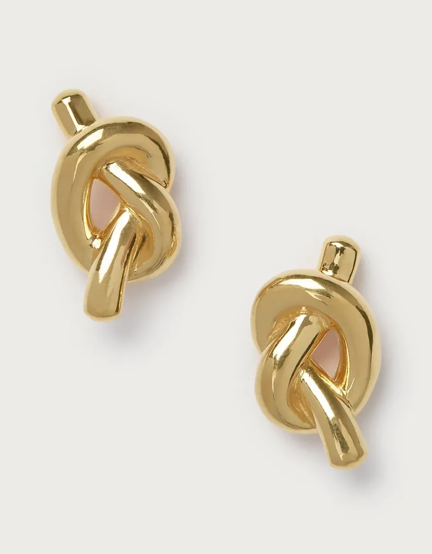Césart Gold Plated Knot Earrings