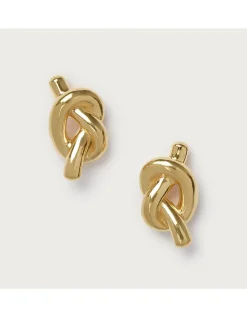 Césart Gold Plated Knot Earrings