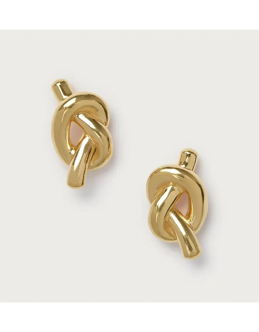 Césart Gold Plated Knot Earrings