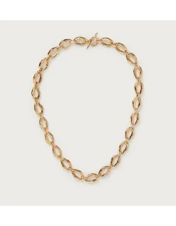 Césart Gold Plated Molten T-Bar Necklace