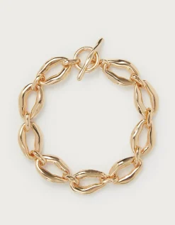 Césart Gold Plated T-Bar Bracelet