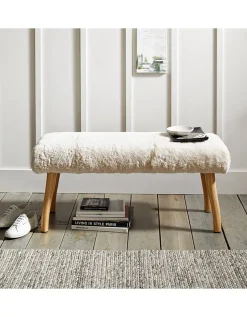 Curly Sheepskin Bench
