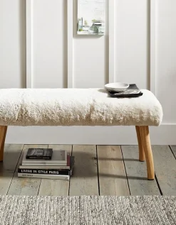 Curly Sheepskin Bench