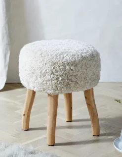 Curly Sheepskin Stool