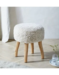 Curly Sheepskin Stool