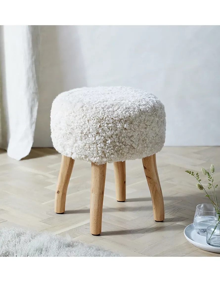Curly Sheepskin Stool