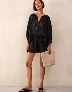 Cutwork Detail Boho Blouse