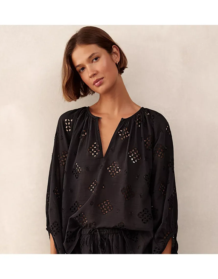 Cutwork Detail Boho Blouse
