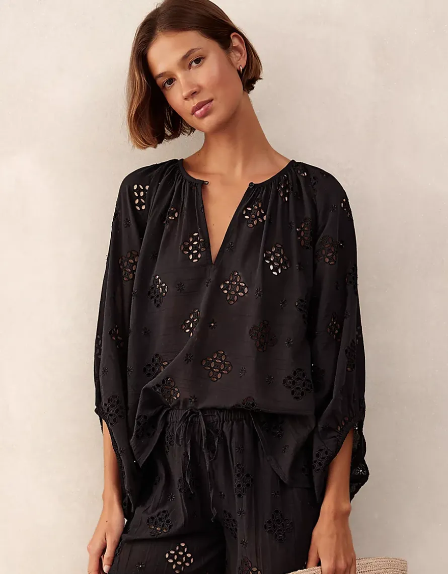 Cutwork Detail Boho Blouse
