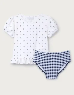 Daisy Rash Guard & Bottoms Set (0–4yrs)