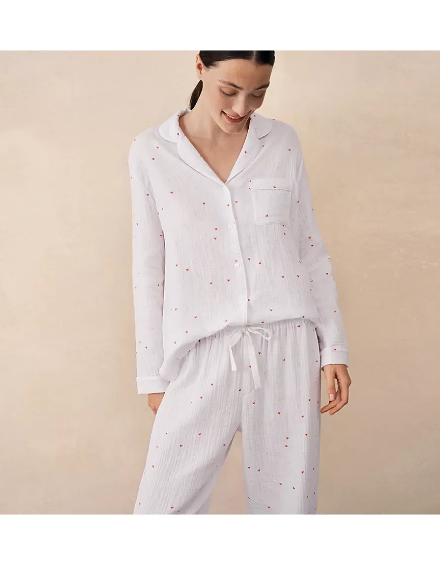 Double Cotton Heart Classic Pyjama Set