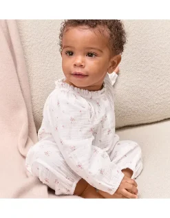 Double Cotton Minnie Floral Print Romper (0–24mths)