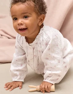 Double Cotton Minnie Floral Print Romper (0–24mths)