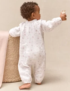 Double Cotton Minnie Floral Print Romper (0–24mths)