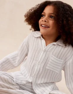 Double Cotton Relaxed Traditional Fit Stripe Pyjamas (2–12yrs)