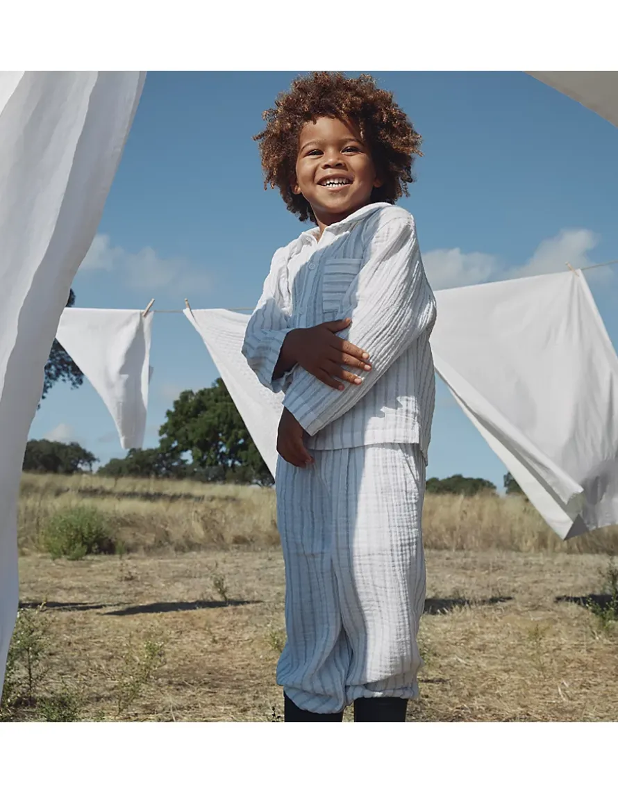 Double Cotton Relaxed Traditional Fit Stripe Pyjamas (2–12yrs)