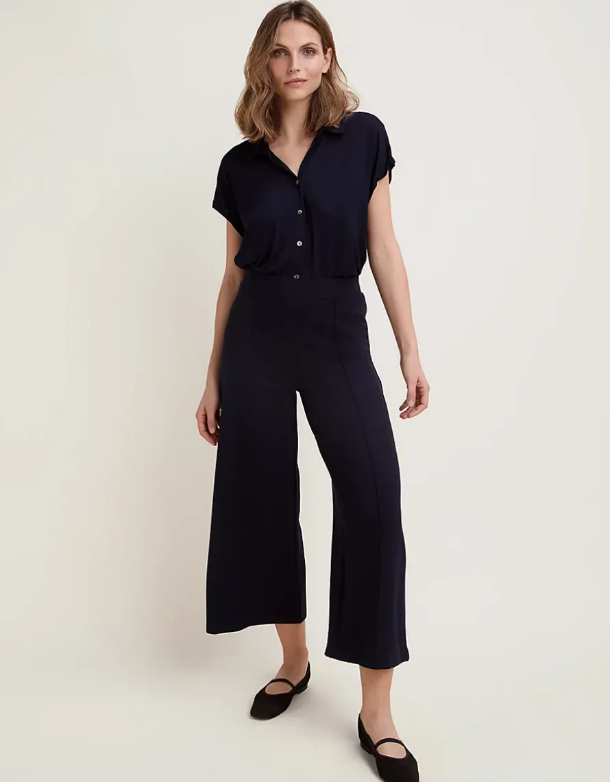 Double Jersey Pull On Crop Trousers