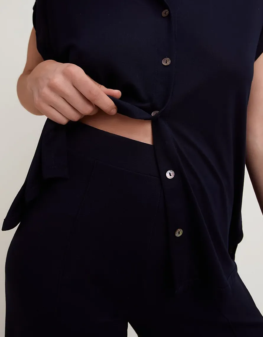 Double Jersey Pull On Crop Trousers