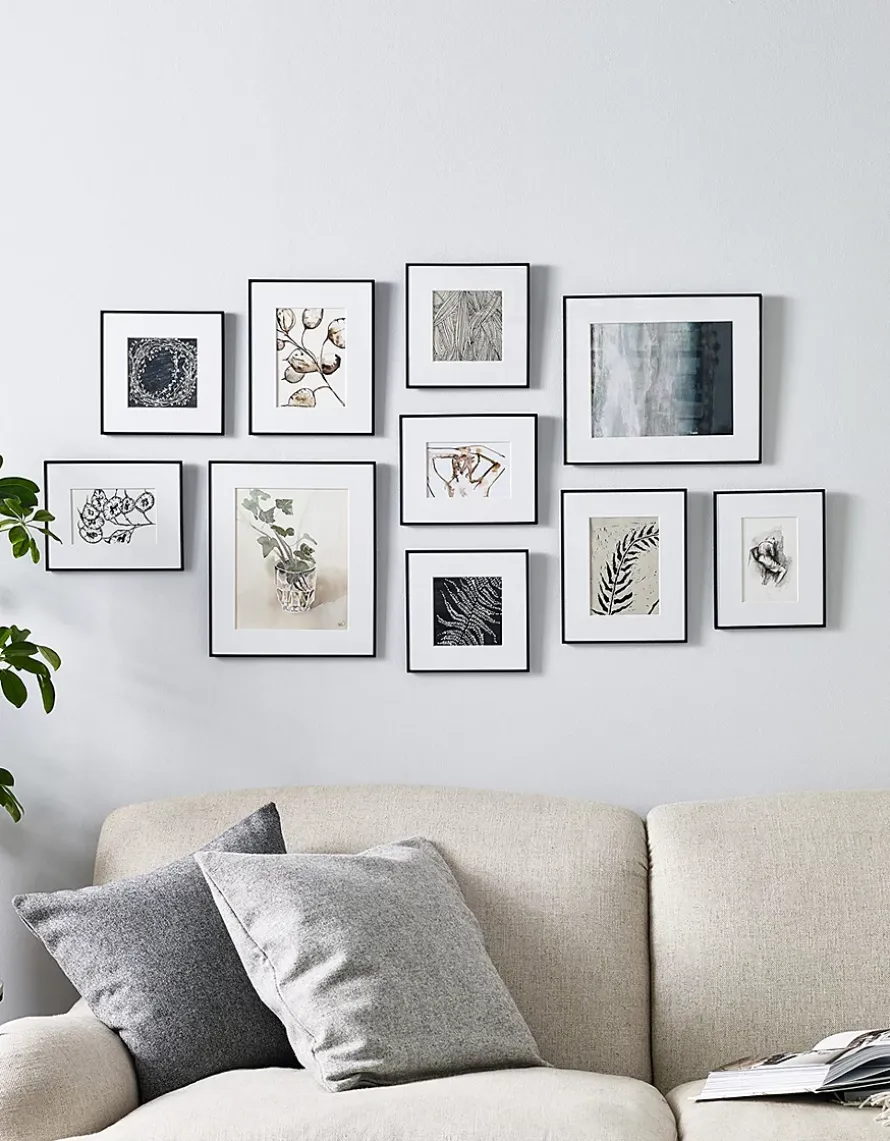 Fine Black Large Picture Gallery Wall – 10 Frames