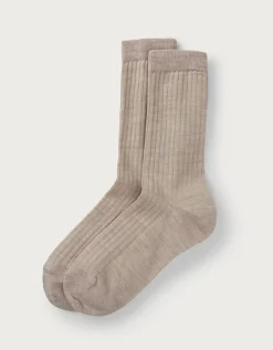 Fine Ribbed Wool Socks