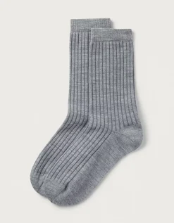 Fine Ribbed Wool Socks