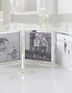 Fine Silver Triple Aperture Hinged Photo Frame – 3x3”