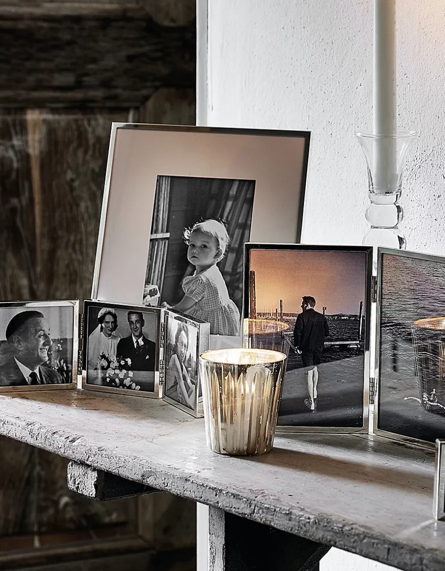 Fine Silver Triple Aperture Hinged Photo Frame – 3x3”
