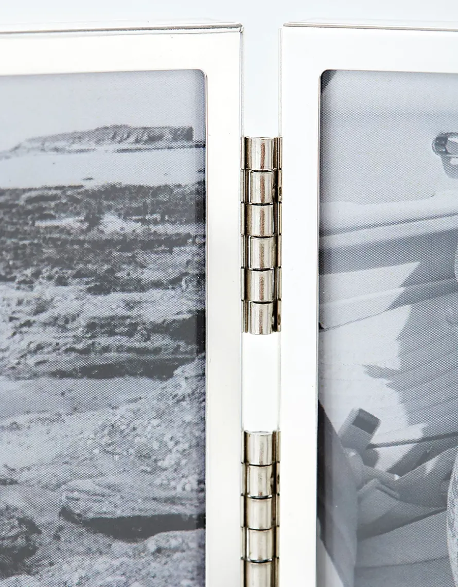 Fine Silver Triple Aperture Hinged Photo Frame – 3x3”