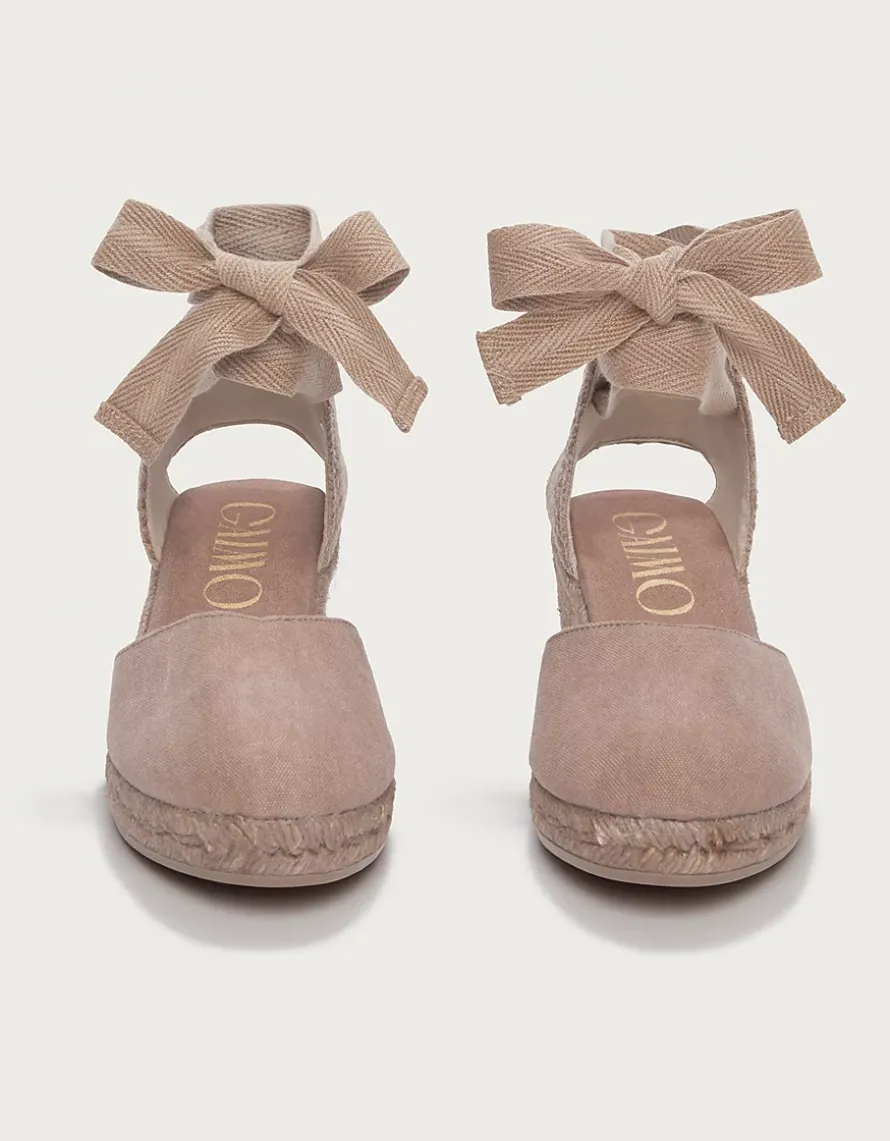 Gaimo Canvas Round Toe Wedge Espadrilles