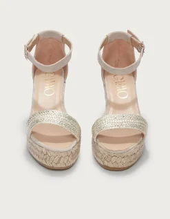 Gaimo Plaited Gold Wedge Espadrilles