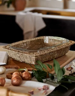 Glass and Seagrass Oven Dish – Large