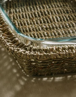 Glass and Seagrass Oven Dish – Large