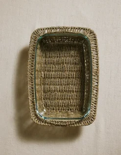 Glass and Seagrass Oven Dish – Large