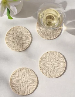 Glass Beaded Coasters – Set of 4