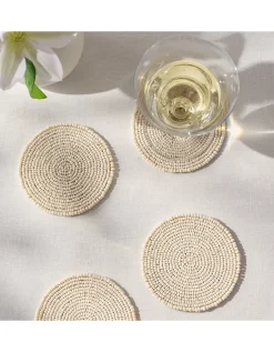Glass Beaded Coasters – Set of 4