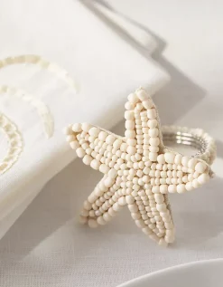 Glass Beaded Sea Star Napkin Rings – Set of 4